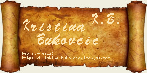 Kristina Bukovčić vizit kartica